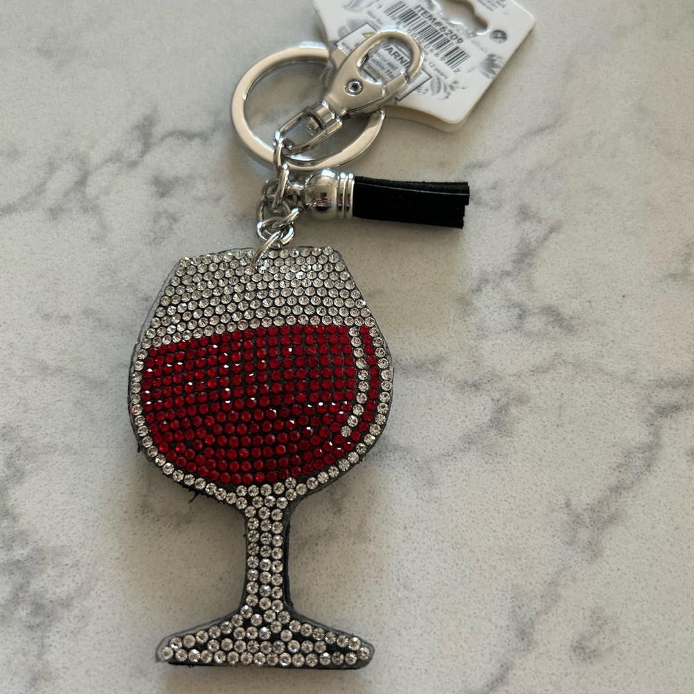 Crystal Wine Glass Bag Charm